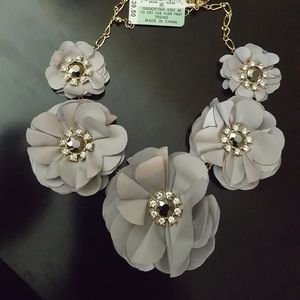 INC gray flower necklace